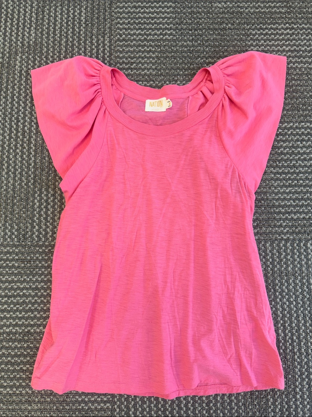 Nation LTD Lorna Pima Cotton Tee in Party Pink, size S - Picture 3 of 6